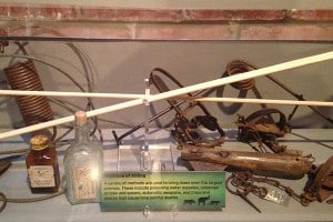 A collection of killing tools used on animals such as elephants and rhinoceroses.