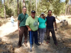 Pictured L-R: Jonathan Long, North Fork elder, Jessica Lackey, and Ray Gutteriez. Image Credit: US Forest Service