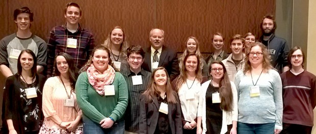 President Potts poses for a photo with the Northern Michigan University Student Chapter.