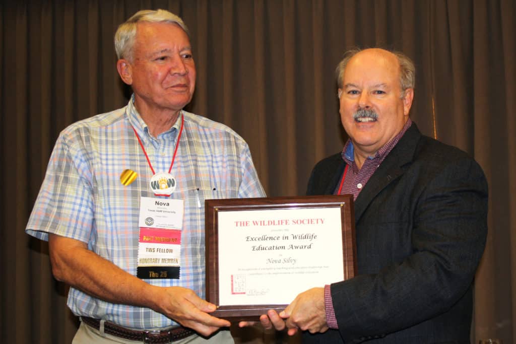 Nova Silvy accepts the Excellence in Wildlife Education Award at last year’s Annual Conference in Winnipeg.