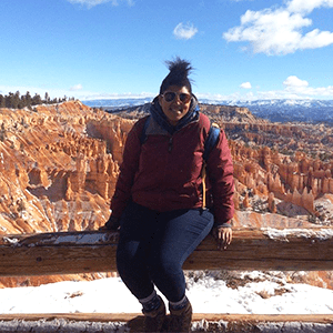 Jamila explored Bryce Canyon National Park on a road trip out west with classmates from her major.
