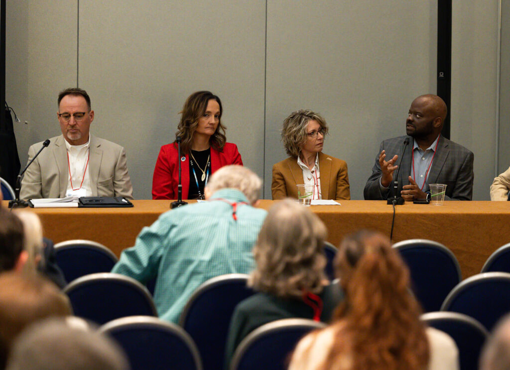A panel of wildlife conservation policy experts on a panel at The Wildlife Society's annual conference