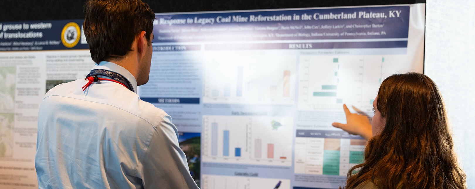 A presentation board displaying wildlife research findings at TWS's annual conference