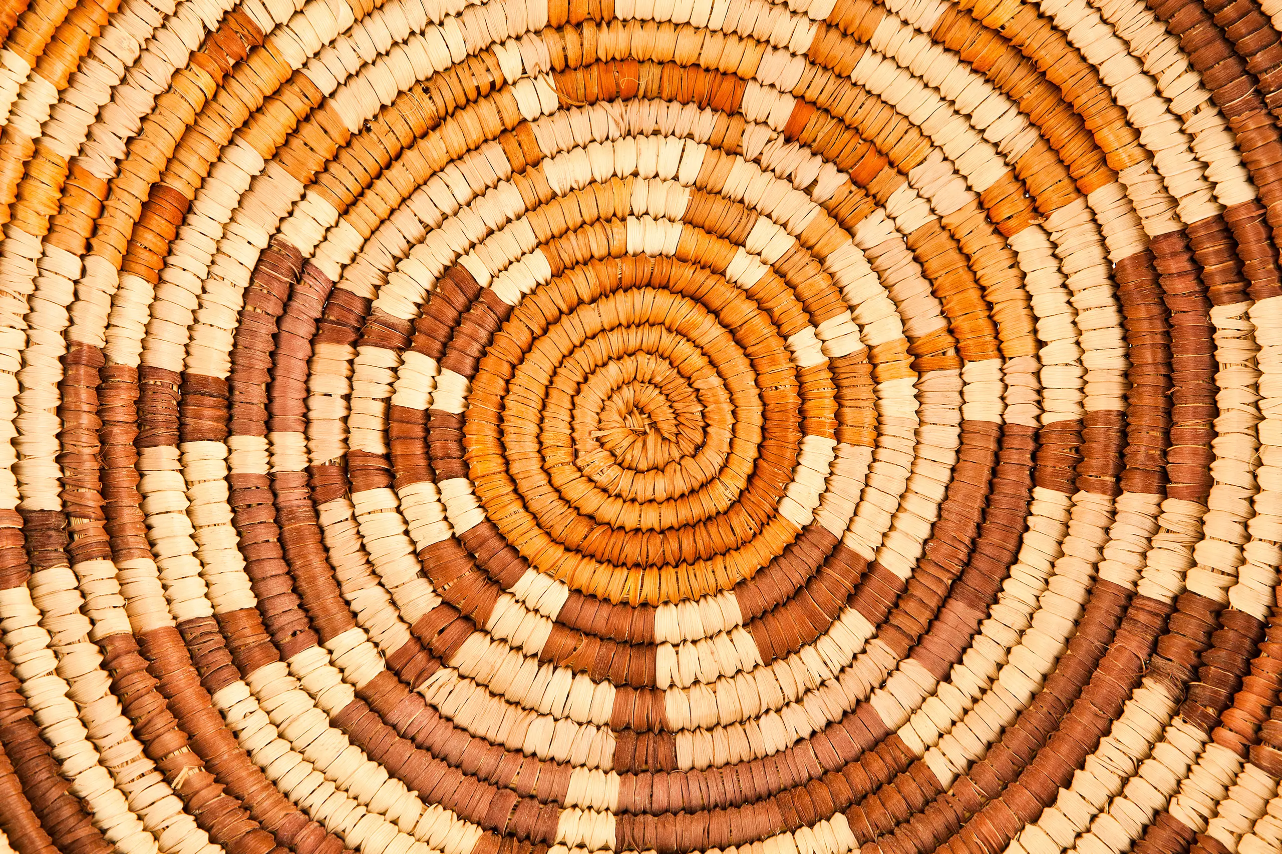 Close up photo of Native American woven basket